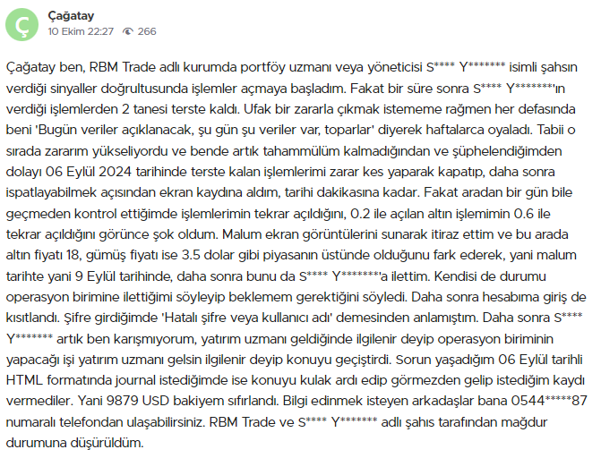rbm trade şikayet var