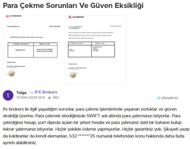 ifx brokers şikayet var