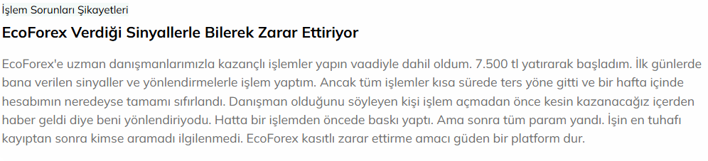 ecoforex şikayet