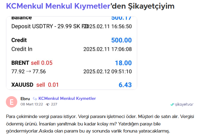 kc menkul şikayet
