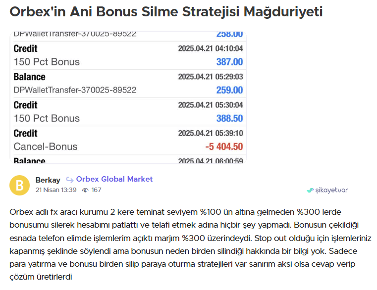 orbex şikayet