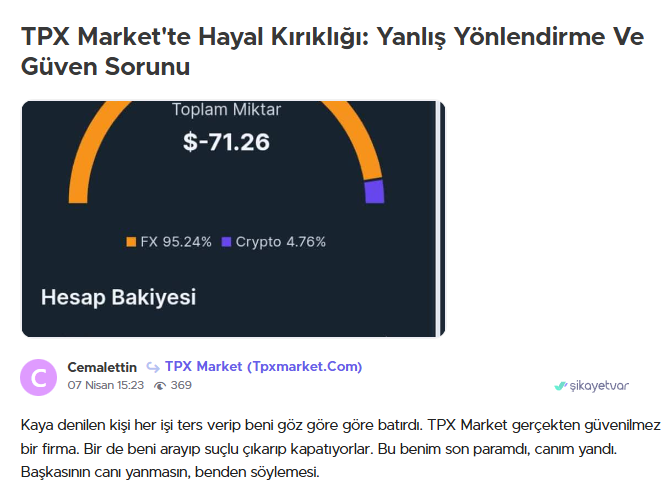 tpx market şikayet