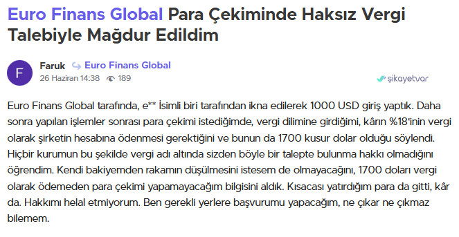 euro finans global şikayet
