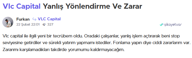 vlc capital şikayet