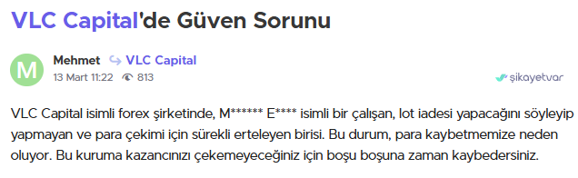 vlc capital şikayet