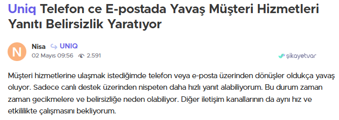 uniq investment şikayet
