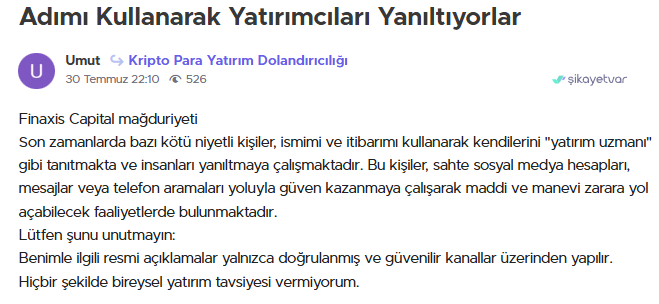 finaxis capital şikayet