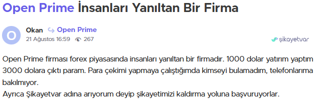 open prime şikayet