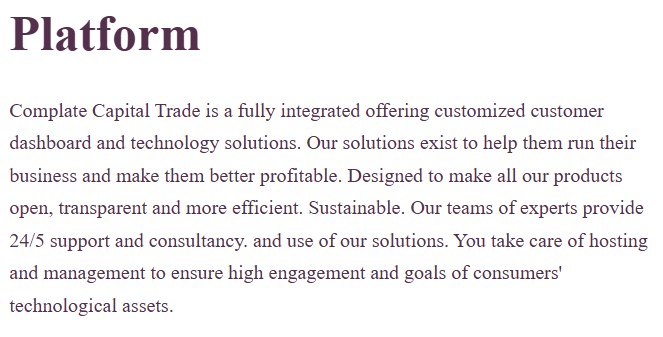 complate capital trade platform