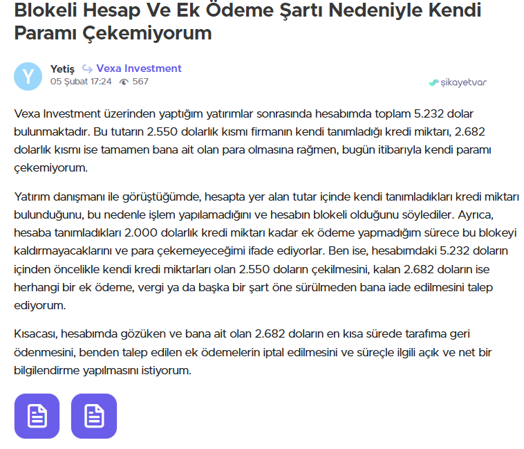 vexa investment yorumlar