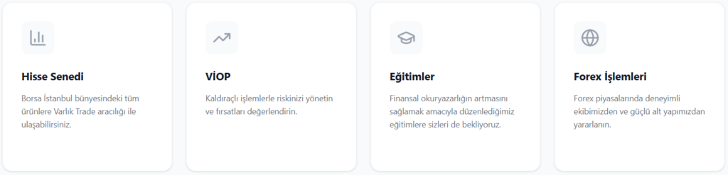 varlık trade hesap türleri