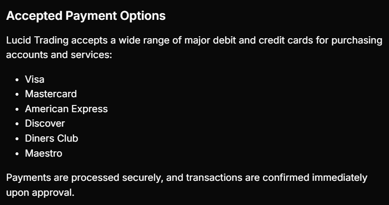lucid trading ödeme yöntemleri